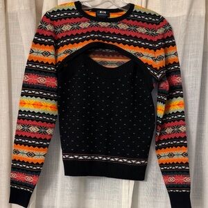 Maeve Abstract Fair Isle Shrug Set.  Multicolor Patterned Women's Sweater